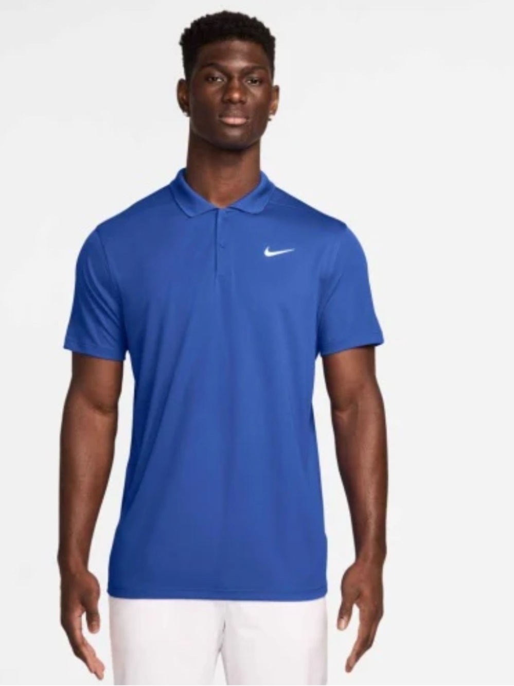 Nike Men’s Blue Polo with White Swoosh
